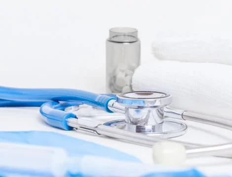 Close-up medical objects background Stock Photos