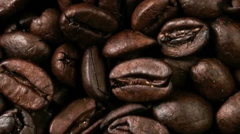 Close up of medium roasted coffee beans Stockbeeldmateriaal 21316765