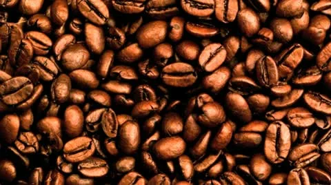 Close up of medium roasted coffee beans Видео 21317421