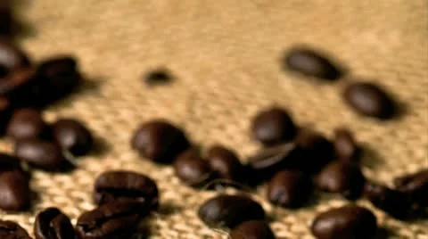 Close up of medium roasted coffee beans Stock Footage 21317907