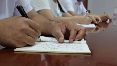 Close-up: Meeting note-taking Stock Footage 250581835