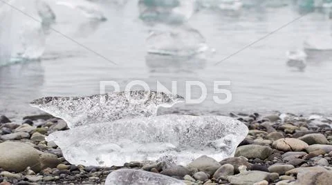 Close-up of melting ice in Jokulsarlon - Iceland Stock Photos