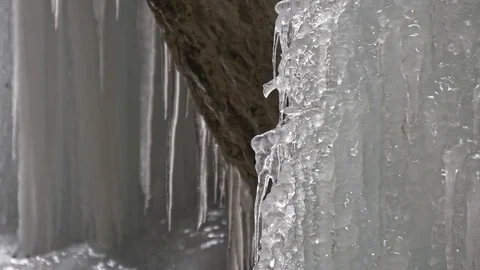 Close-up of melting icicles Video stock 85236382