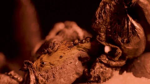 Close up of melting lead in red Stock Footage 111933345