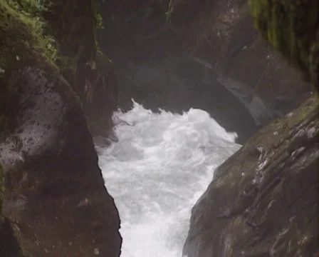 Close up meltwater cascade between rocks in Austrian Alps Stock Footage 31871327