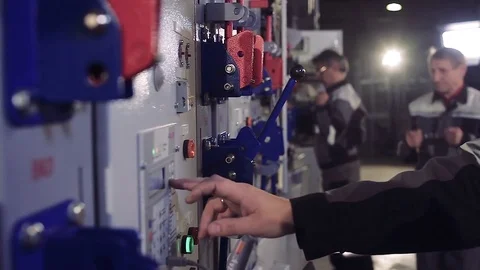 Close-up of men at factory working. Stock-Footage 77106746