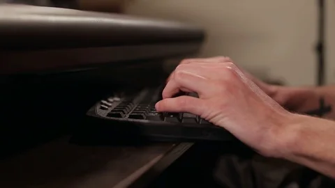 Close-up of men's hands on the keyboard. Stock Footage