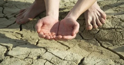 Close-up of men's hands under clear water. Clean water flows down the hands and Stock Footage 127219319