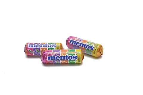 Close up mentos packaging  Stock Photos
