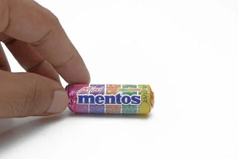 Close up mentos packaging  Stock Photos