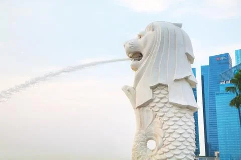 Close up of the Merlion Stock Photos