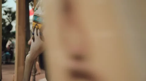 Close-up of a merry-go-round carousel lower Vídeo Stock 15675599