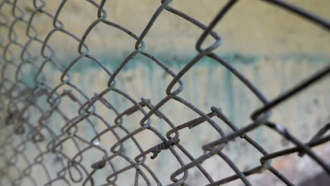 Close up of mesh netting. Rabitz. Flying camera Stock Footage 96302310