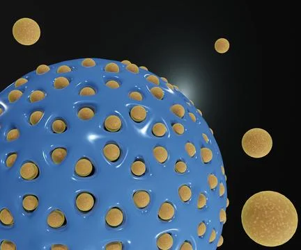 Close up mesoporous silica nanoparticles Stock Illustration