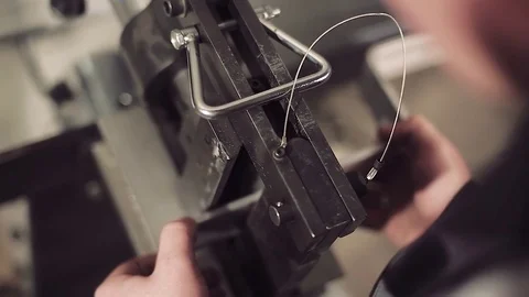 Close-up of metal bending machine in use. Stock-Footage 77006621