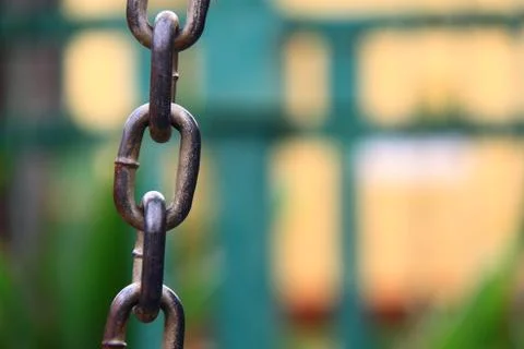 Close up of metal chain isolation Stock Photos