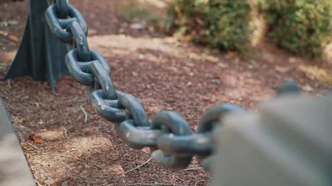 Close up metal chain with shallow depth of field Stock Footage 341110218