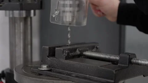 Close-Up, Metal Clamp, Engineering Workshop Equipment, Mechanic Tasks Stock Footage 332516069