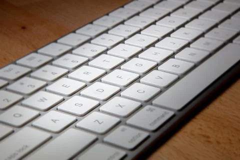 Close up to a metal computer keyboard Stock Photos