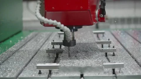 A Close Up of a Metal-Cutting Machine in Action Stock Footage 254973949