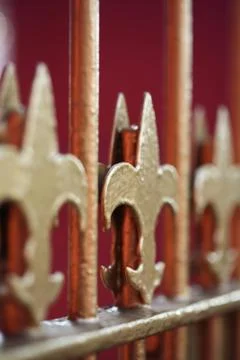 Close-up of metal gate Stock Photos