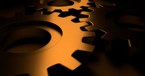 Close-up of metal gears. 3D rendering. Video stock 121700476