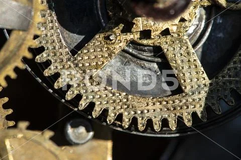Close up metal gears mechanism Stock Photos