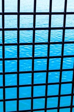 Close-up metal grating on window or prison cell Stock Photos