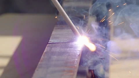 Close-up metal materials stick or ARC welding Stock Footage 181510558