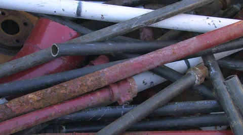 Close- Up- Metal pipes 库存影片 38612152