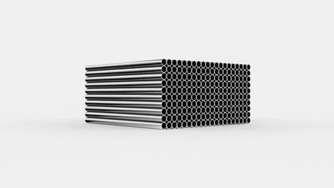 Close-up of metal pipes on a white background. Vídeo Stock 198328280