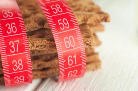 Close up of meter on the crispbreads Stock Photos