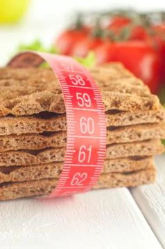 Close up of meter on the crispbreads Stock Photos