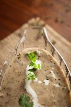 Close-up of Methi, matar malai with white curry. A popular, delicious Indian  Photos