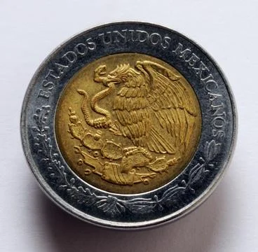 Close up on mexican coin Stock Photos