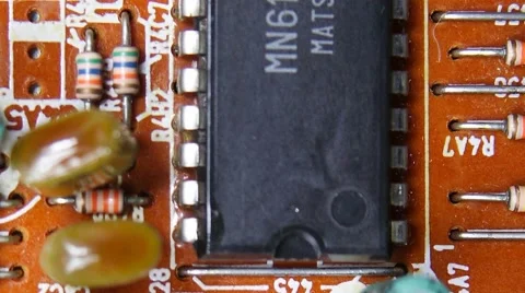 Close-up of micro circuit, resistors and chips. Stock Footage 59142810