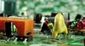 Close-up of micro circuit, resistors and chips HD Footage
