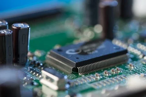 Close up of micro processor Stock Photos