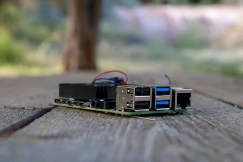 Close-up of a microcomputer for electrical engineering and programming prototypi Stock Photos