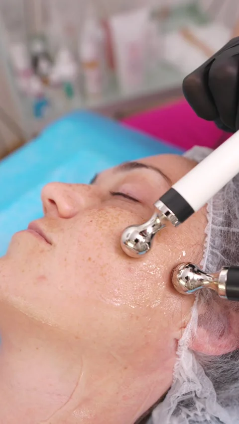 Close-Up of Microcurrent Treatment Stock Footage 278531713