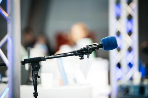 Close up of a microphon on stage Foto stock
