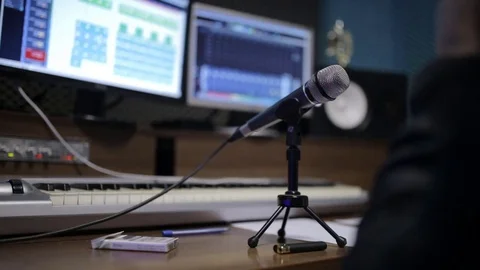 Close up of Microphone Stock Footage 69907517