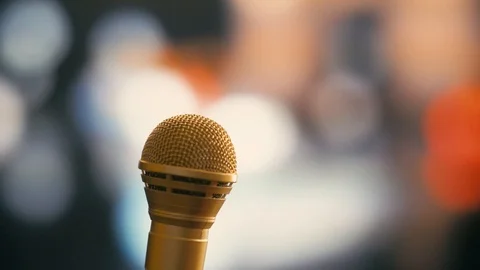 Close up of microphone Stock Footage 100386298
