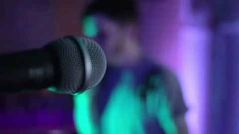 Close up of Microphone Stock Footage 272287870