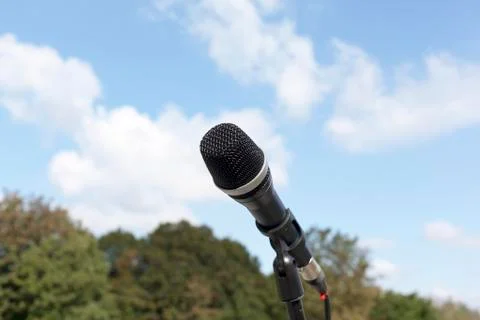 Close-up of microphone Foto stock