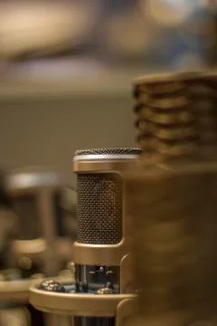 Close up of microphones Stock Photos