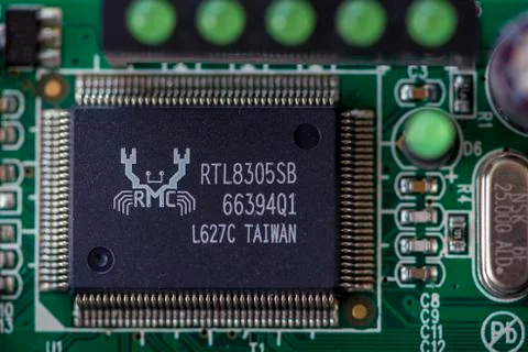 Close-up of a microprocessor 스톡 사진