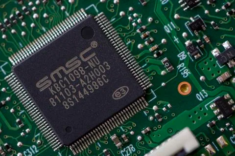 Close-up of a microprocessor Stock Photos