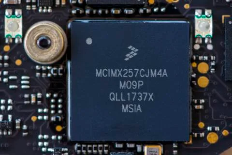 Close-up of a microprocessor 스톡 사진