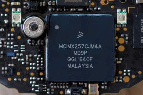 Close-up of a microprocessor 스톡 사진